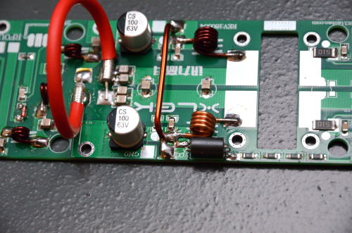 UHF 100W amplifier: dettaglio distribuzione VCC scheda completa