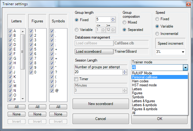RufzXP screenshot showing how to load a custom database