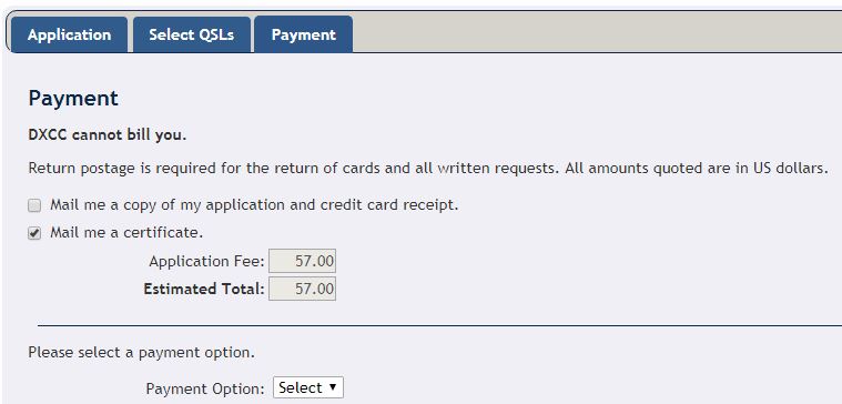 Costo online DXCC application e certificato 